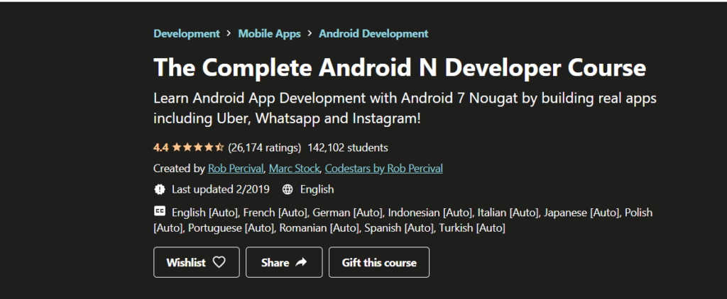 best android development course online